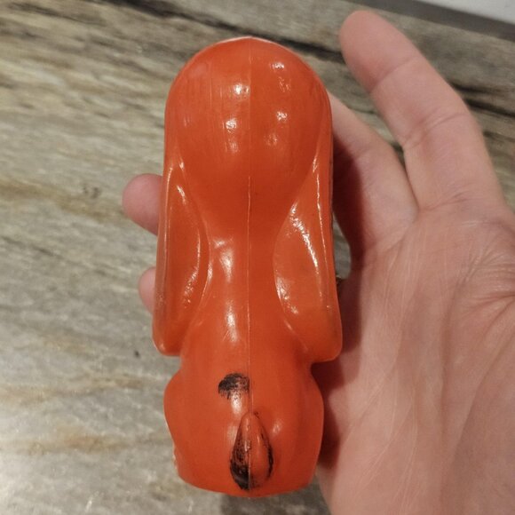 VTG 60s Red Snoopy Blowmold Figure hollow Hong Kong 4.5 inches - Crack on ear - Picture 9 of 10